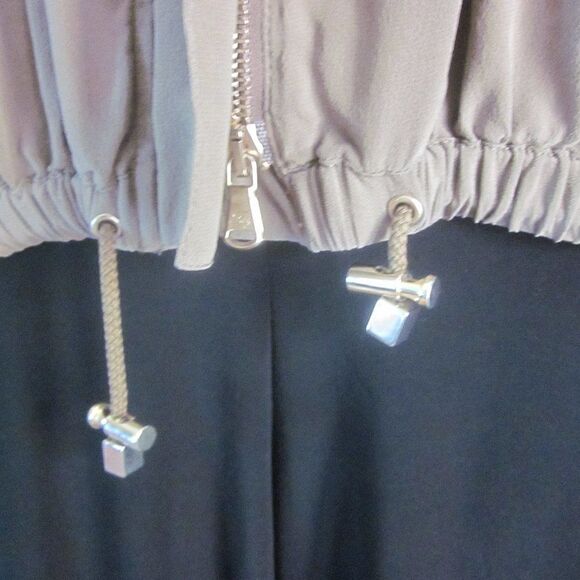 Fay Silk Dolman Sleeve Jacket Zip Front Tan Cuffed Short Sleeve Made in Italy - Picture 6 of 16